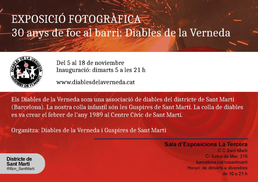 Cartell de la inauguració de l'exposició dels Diables de la Verneda 