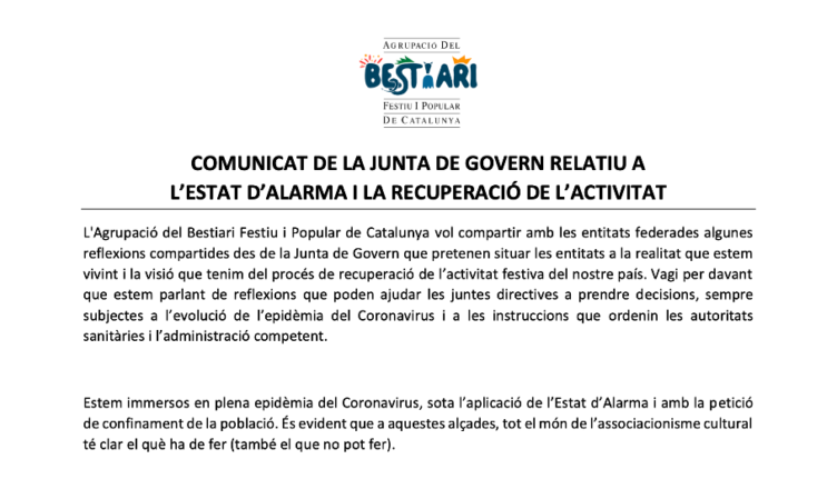 Comunicat Agrupació