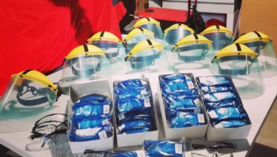 Ulleres i pantalles protectores dels Diables de Sant Cugat